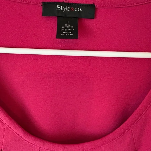 Women's Flutter Sleeve Shirt Size S Raspberry Pink Style & Co. - Picture 4 of 9